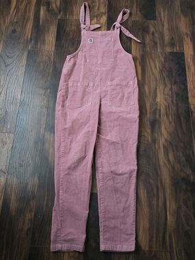Lucy & Yak Dusty Rose Tie-Shoulder Overalls